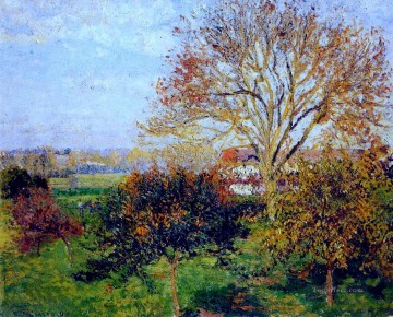  eragny Oil Painting - autumn morning at eragny 1897 Camille Pissarro